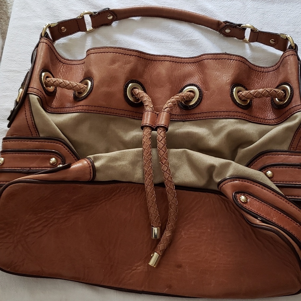 Steve Madden hobo brown leather and canvas
